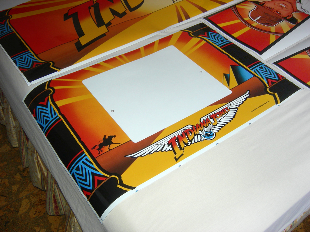 "Indiana Jones Pinball Decals" (Williams) impresas en vinilo para el